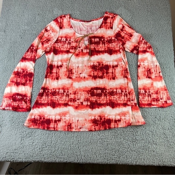 Bobbie Brooks Bell Sleeve Tie-Dye Top Blouse size XL - Picture 1 of 7